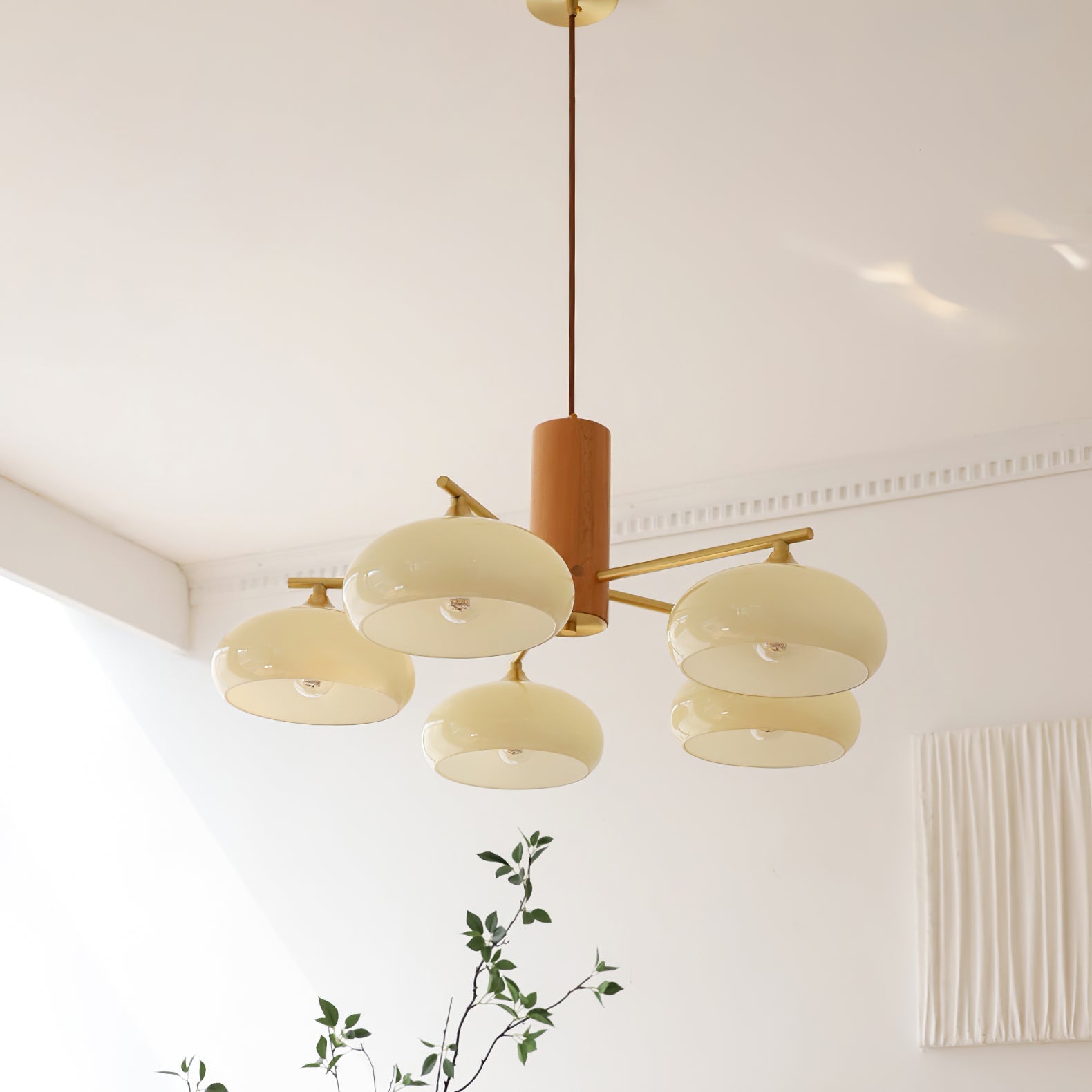 Nova Natural Persimmon Glass Chandelier