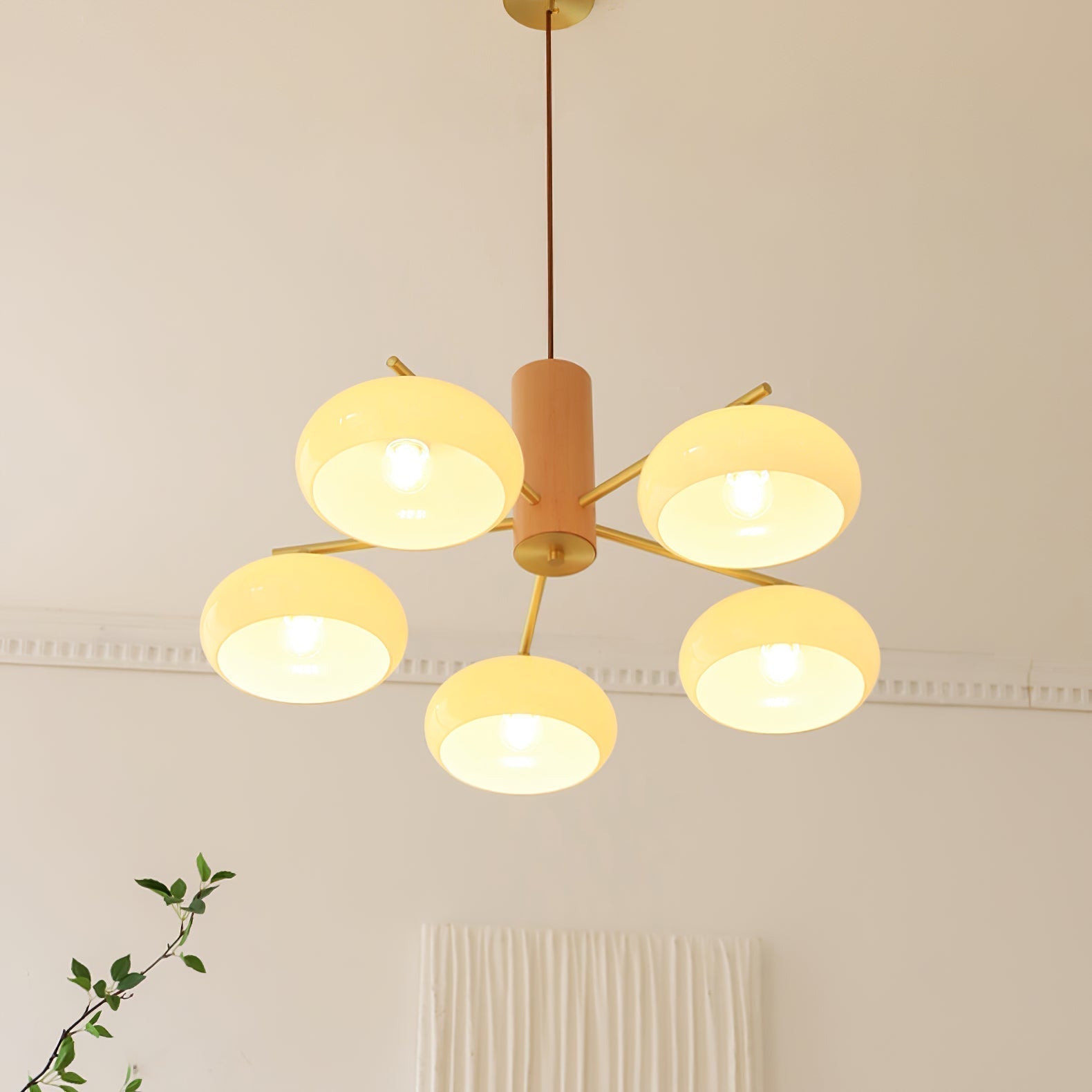 Nova Natural Persimmon Glass Chandelier
