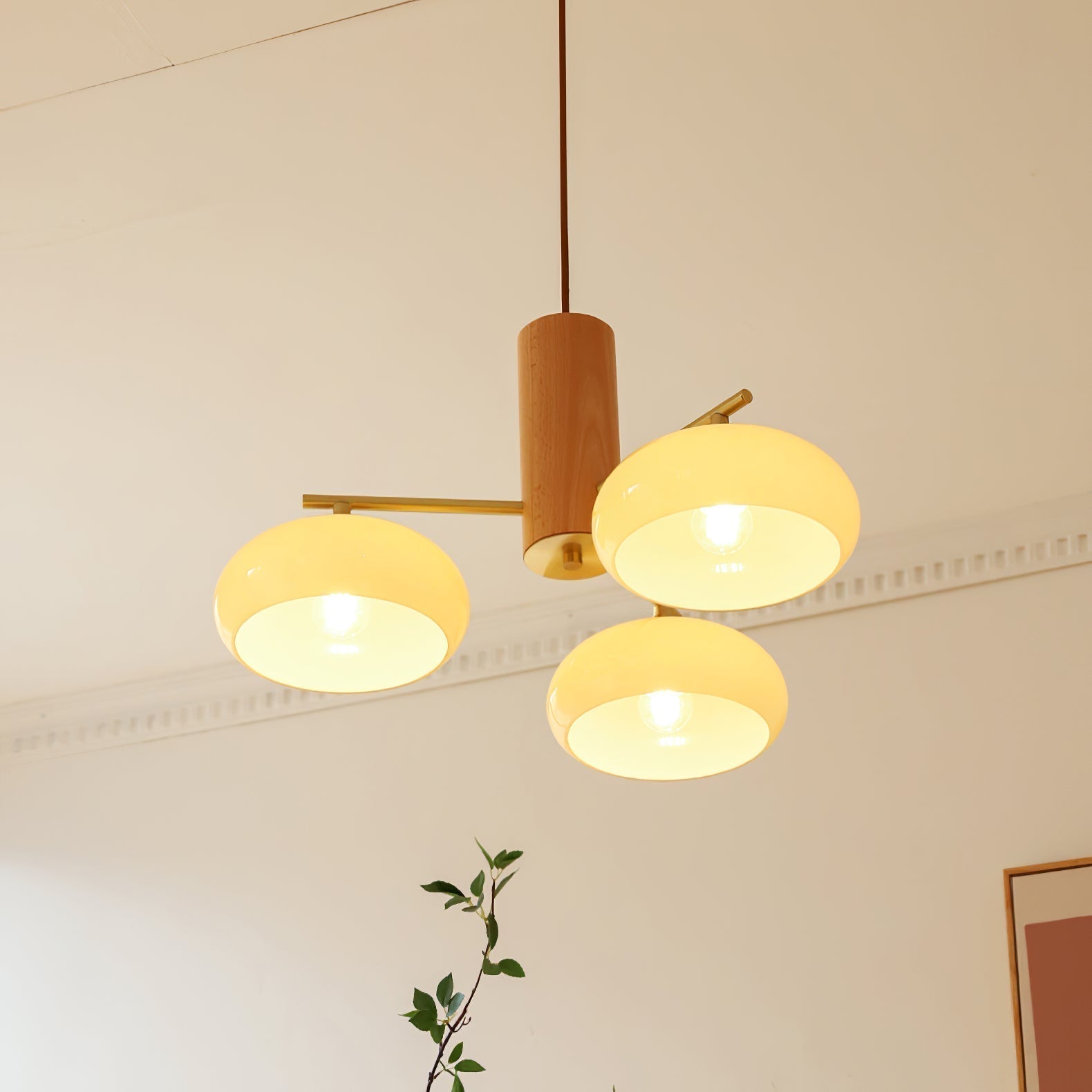 Nova Natural Persimmon Glass Chandelier