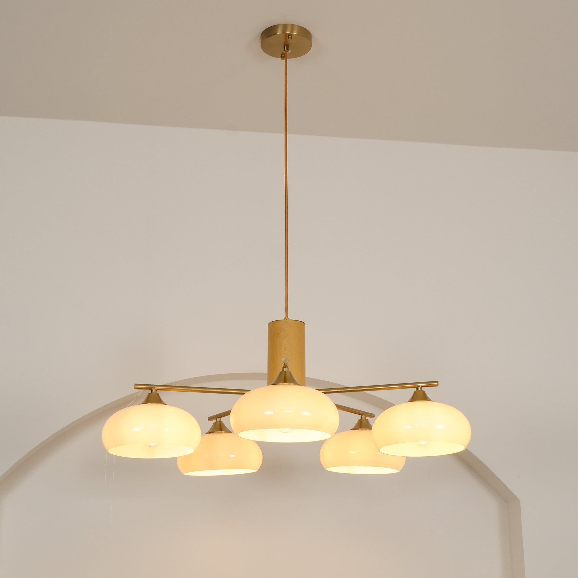 Nova Natural Persimmon Glass Chandelier