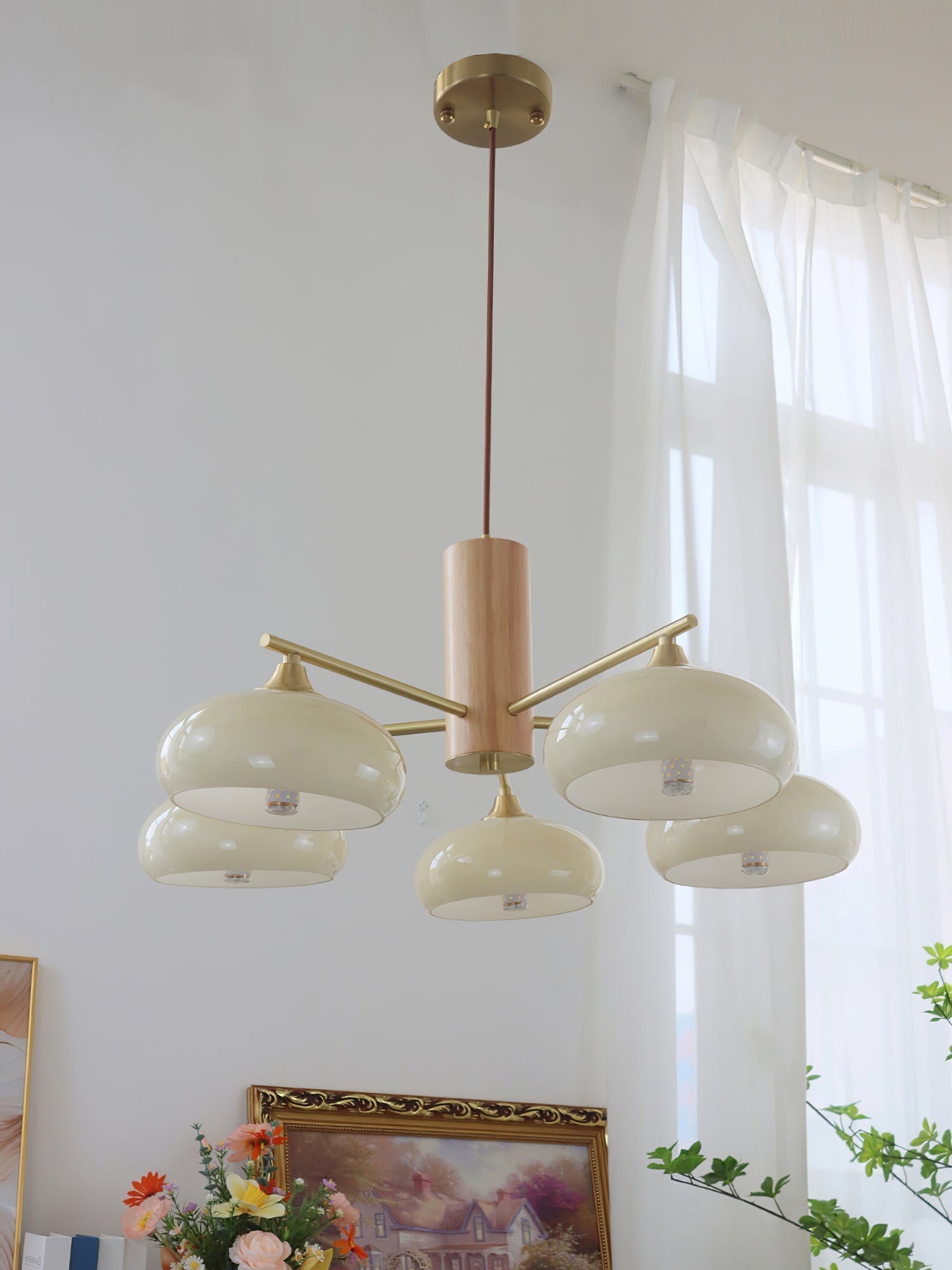 Nova Natural Persimmon Glass Chandelier