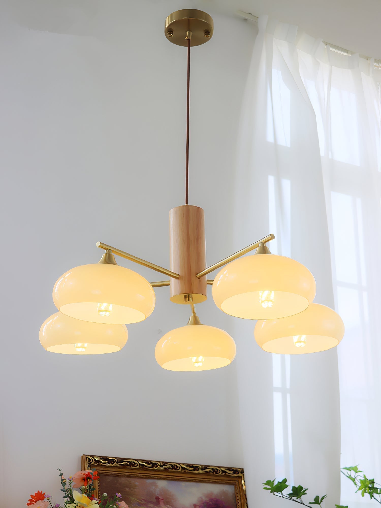 Nova Natural Persimmon Glass Chandelier