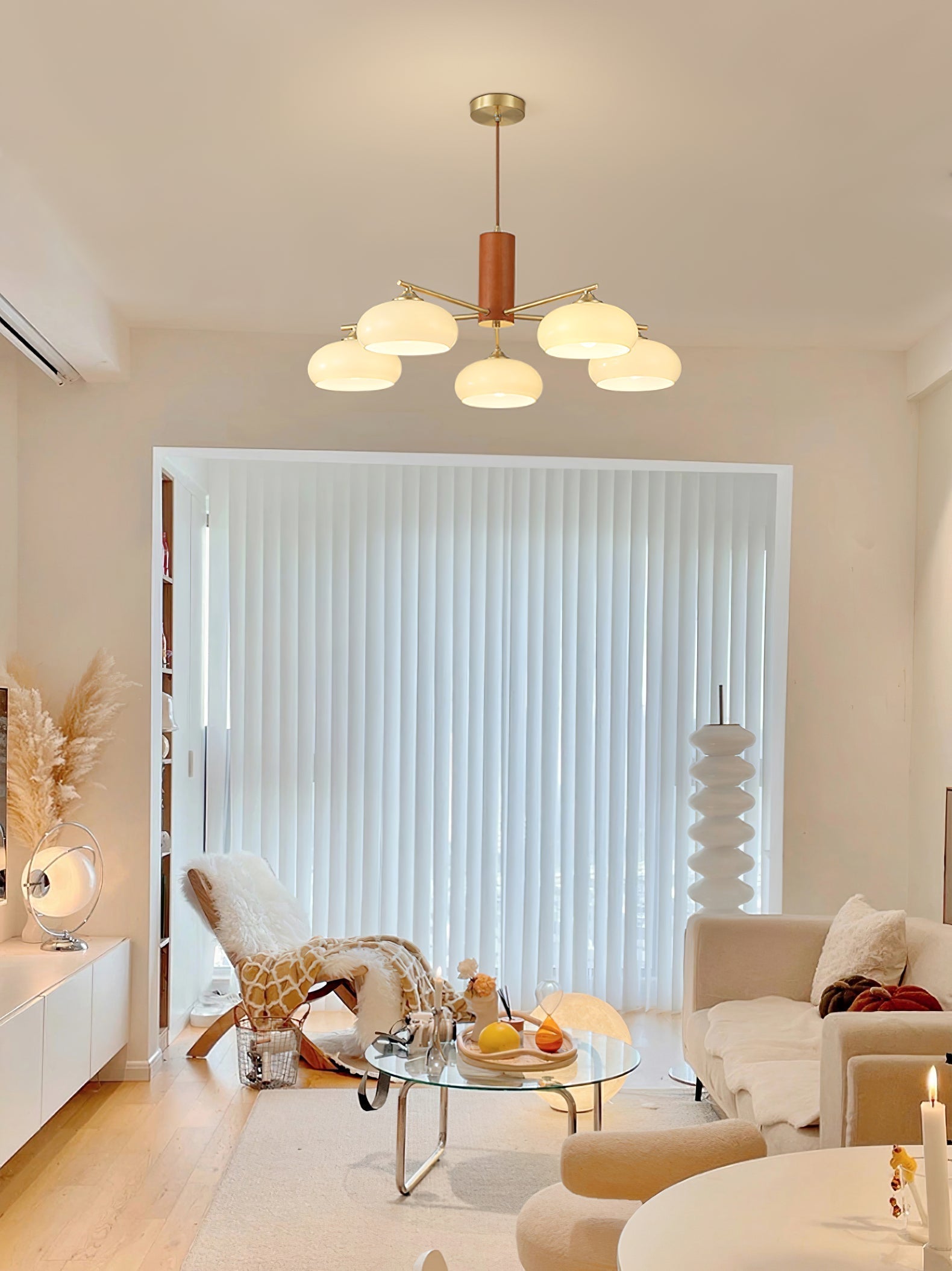 Nova Natural Persimmon Glass Chandelier