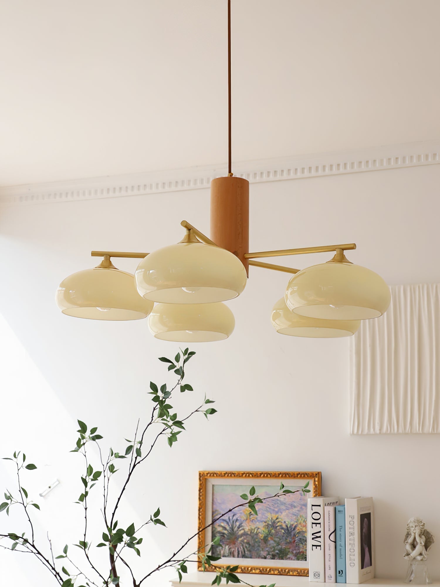 Nova Natural Persimmon Glass Chandelier