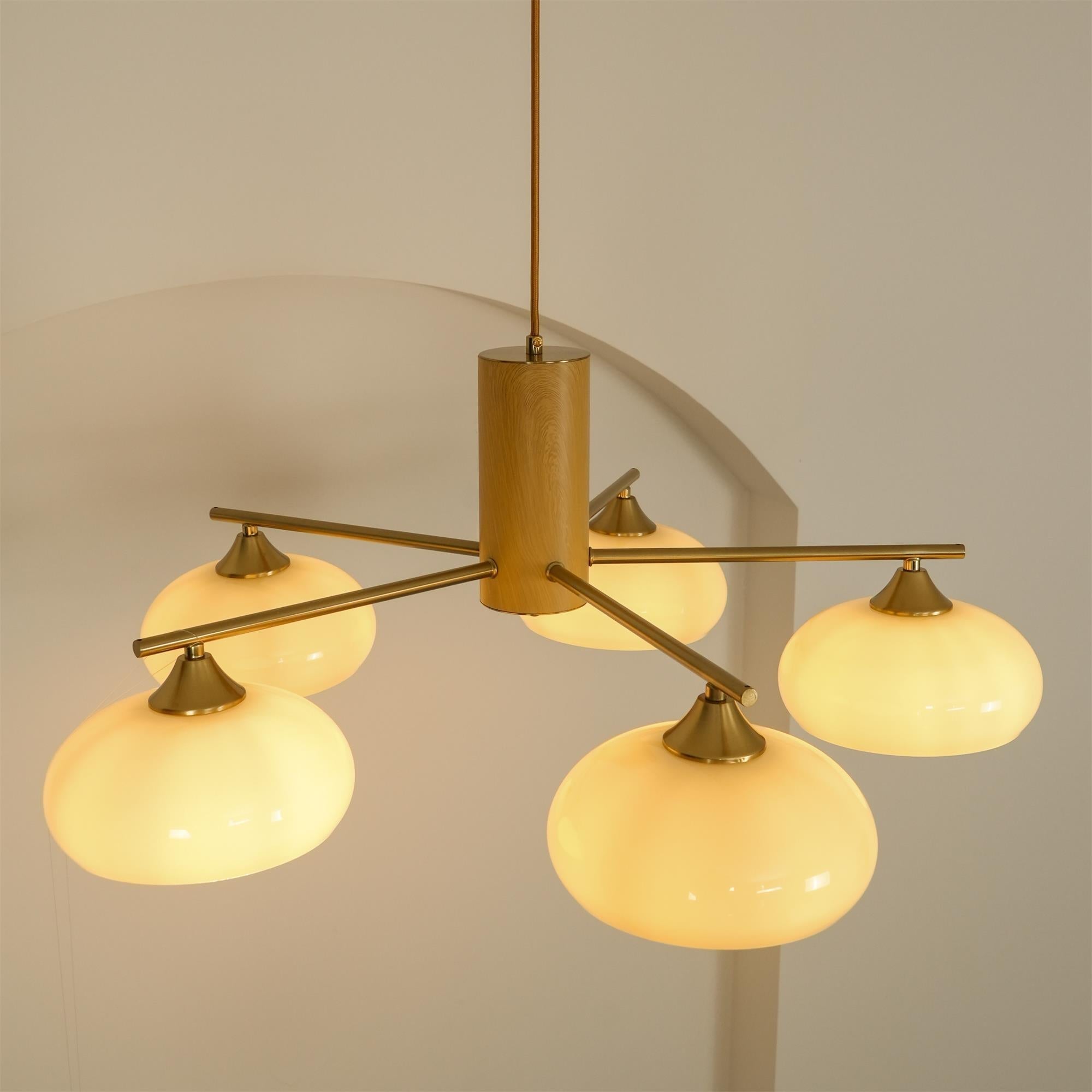 Nova Natural Persimmon Glass Chandelier