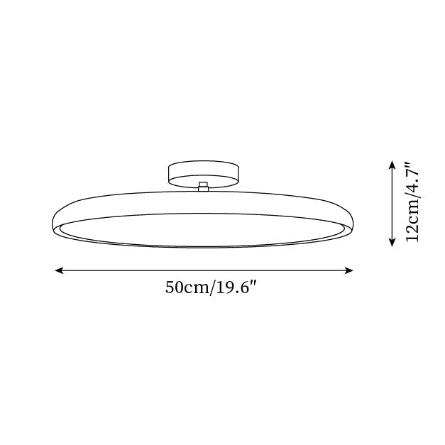 Aira Oval Semi-Flush Ceiling Light