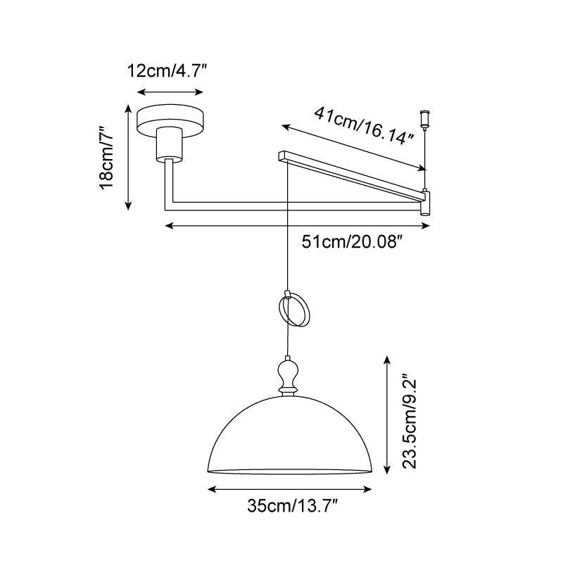 Vika Swing Arm Pendant Lamp