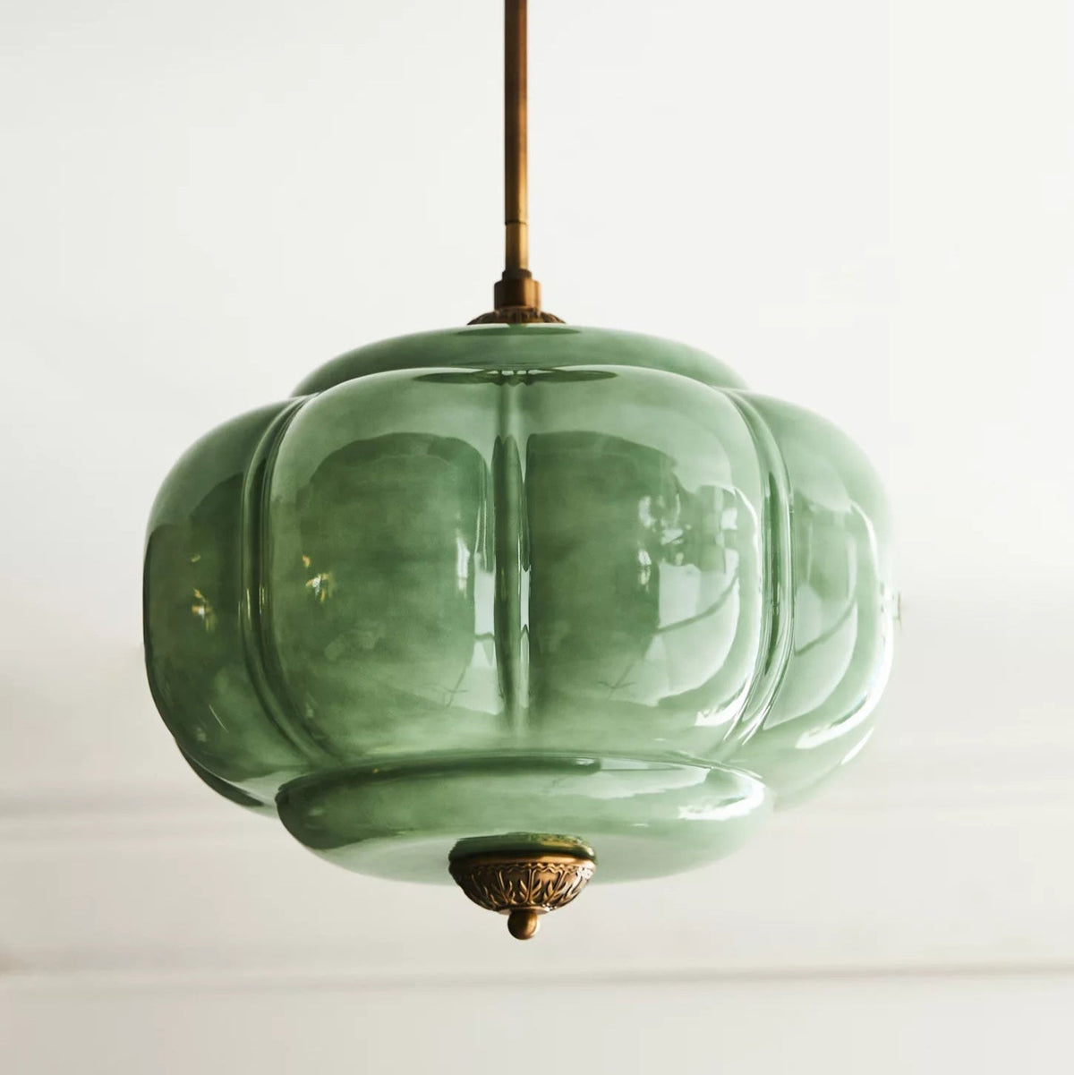 Eldio Green Glass Semi Flush Mount Light