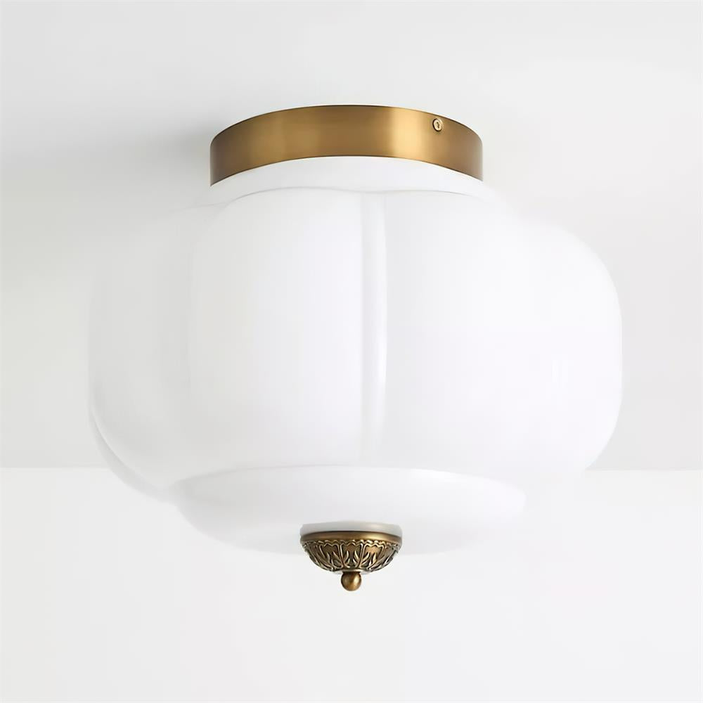Selviro Ceiling Lamp Green Glass Brass Classic