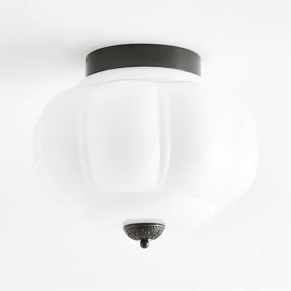 Selviro Ceiling Lamp Green Glass Brass Classic