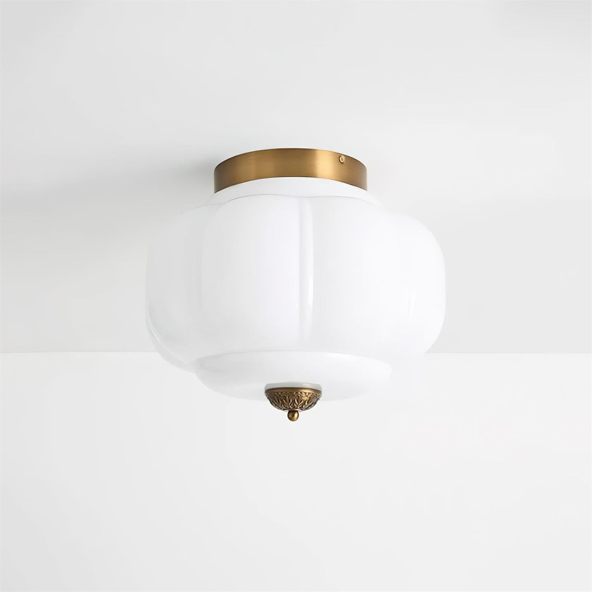 Selviro Ceiling Lamp Green Glass Brass Classic