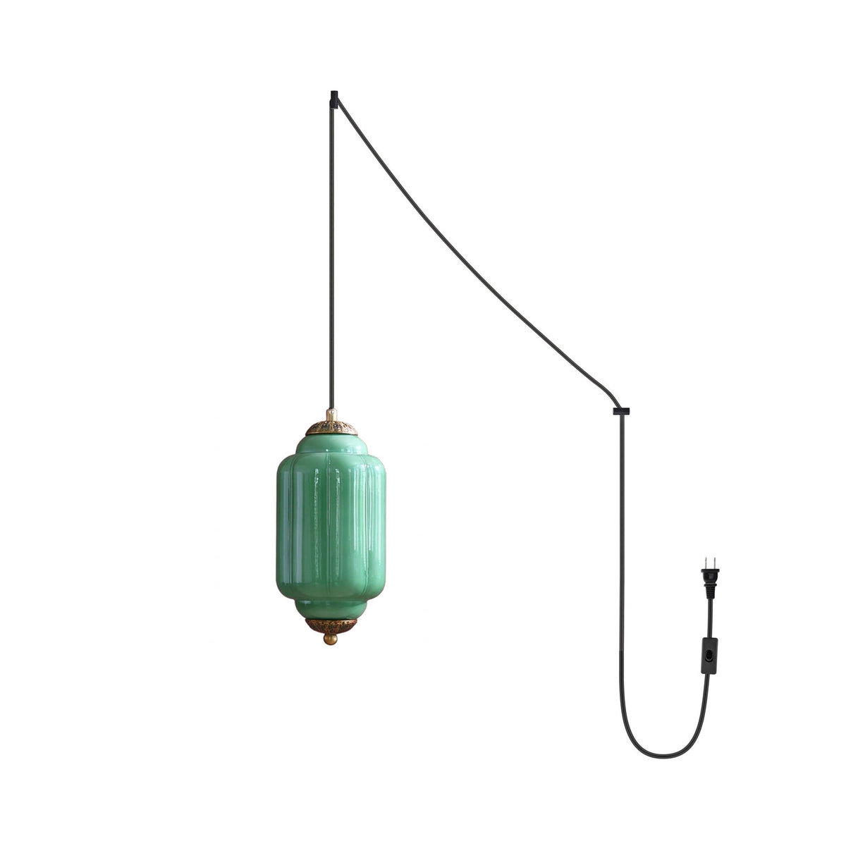 Veleaine Glass Plug In Pendant Light