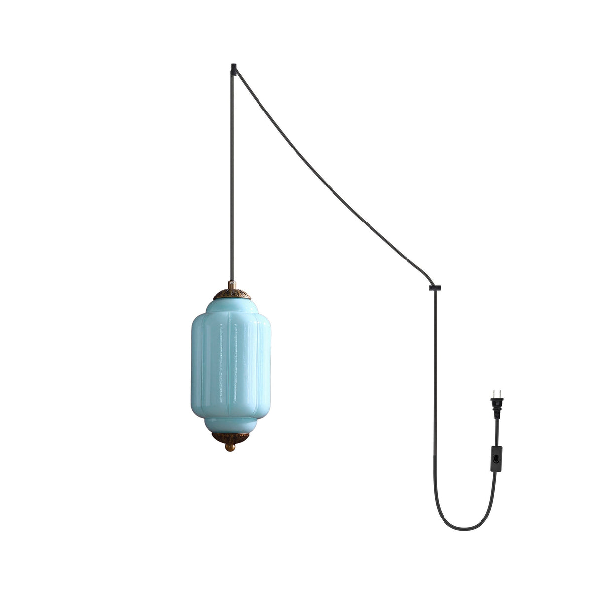 Veleaine Glass Plug In Pendant Light