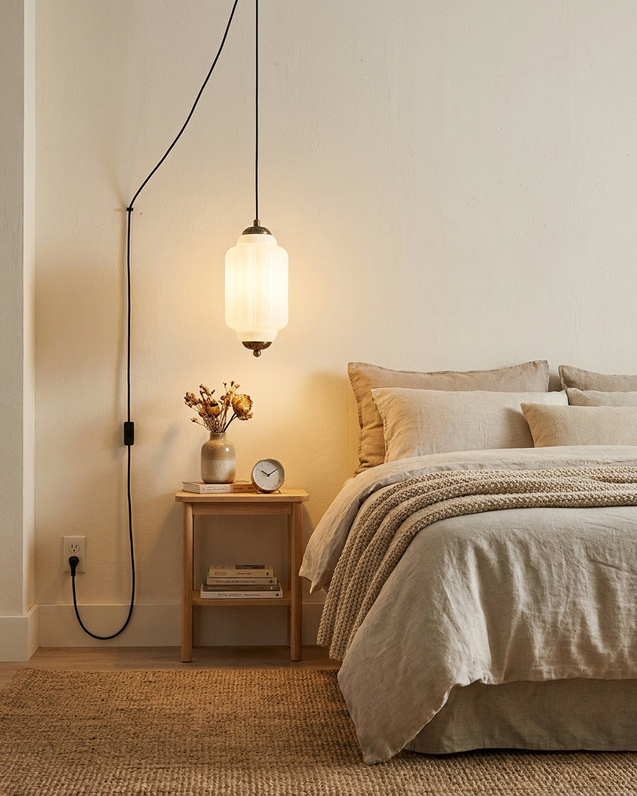 Veleaine Glass Plug In Pendant Light