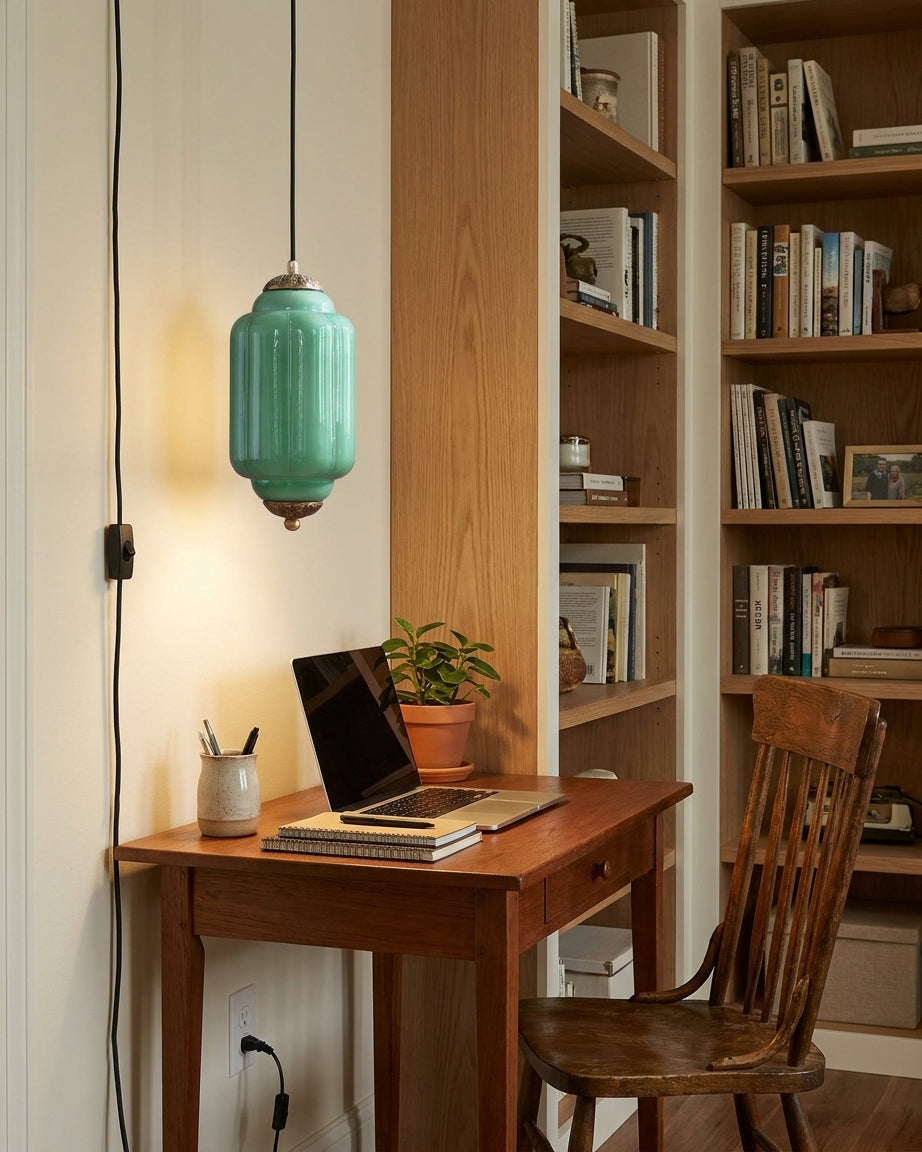 Veleaine Glass Plug In Pendant Light