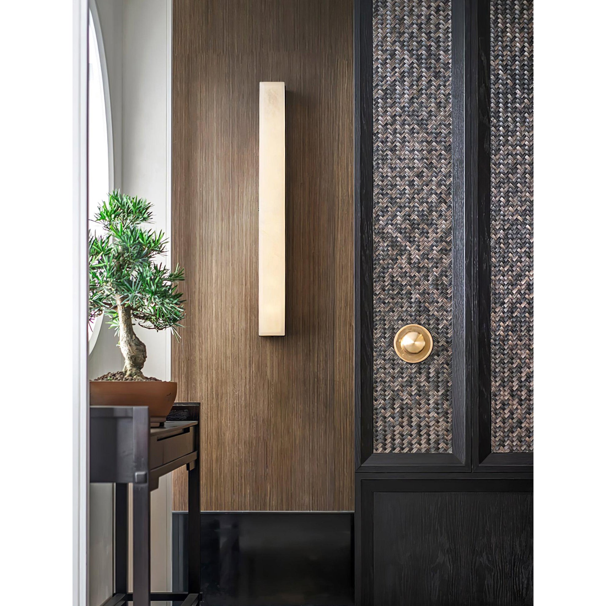 Quill Brass Alabaster Wall Lamp
