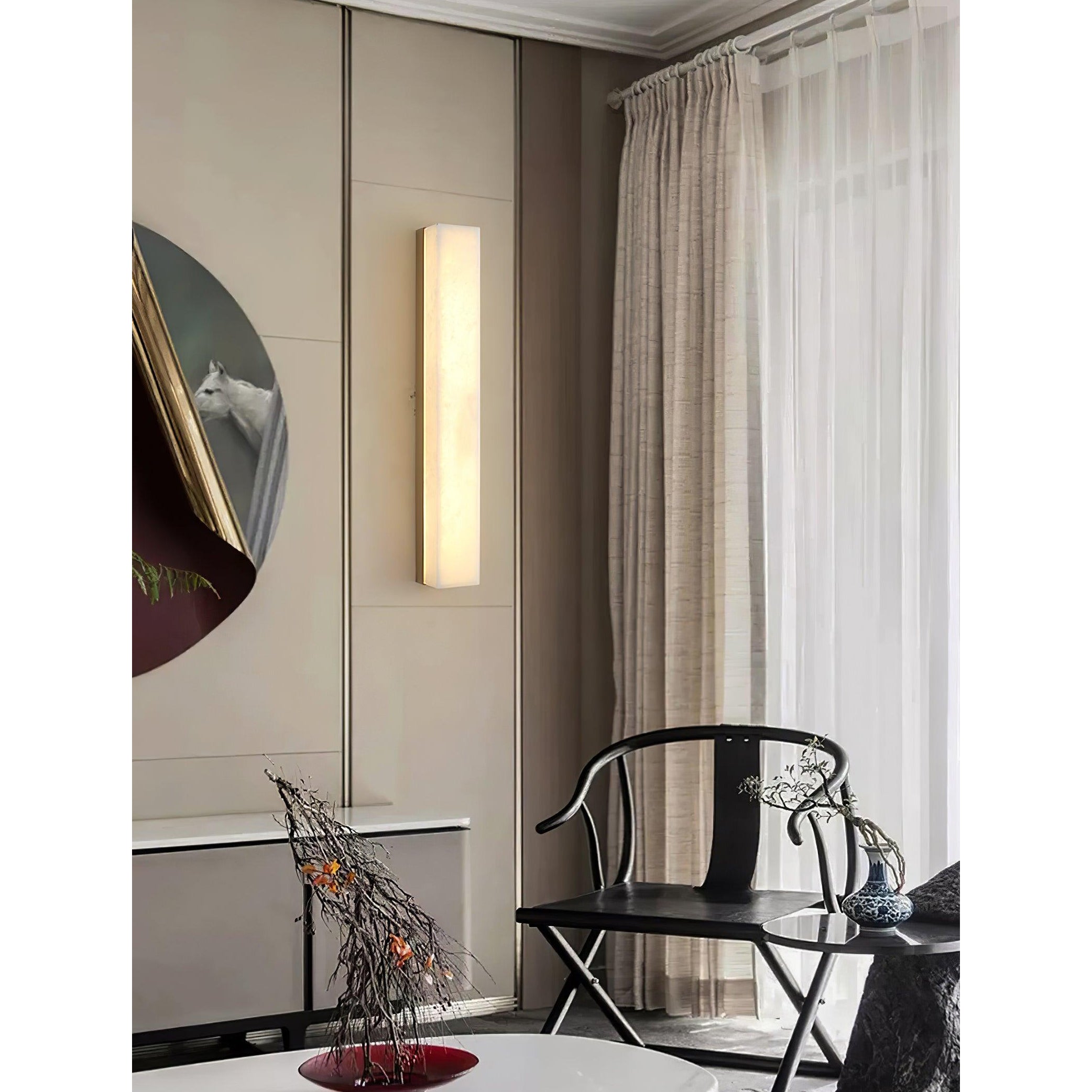 Quill Brass Alabaster Wall Lamp