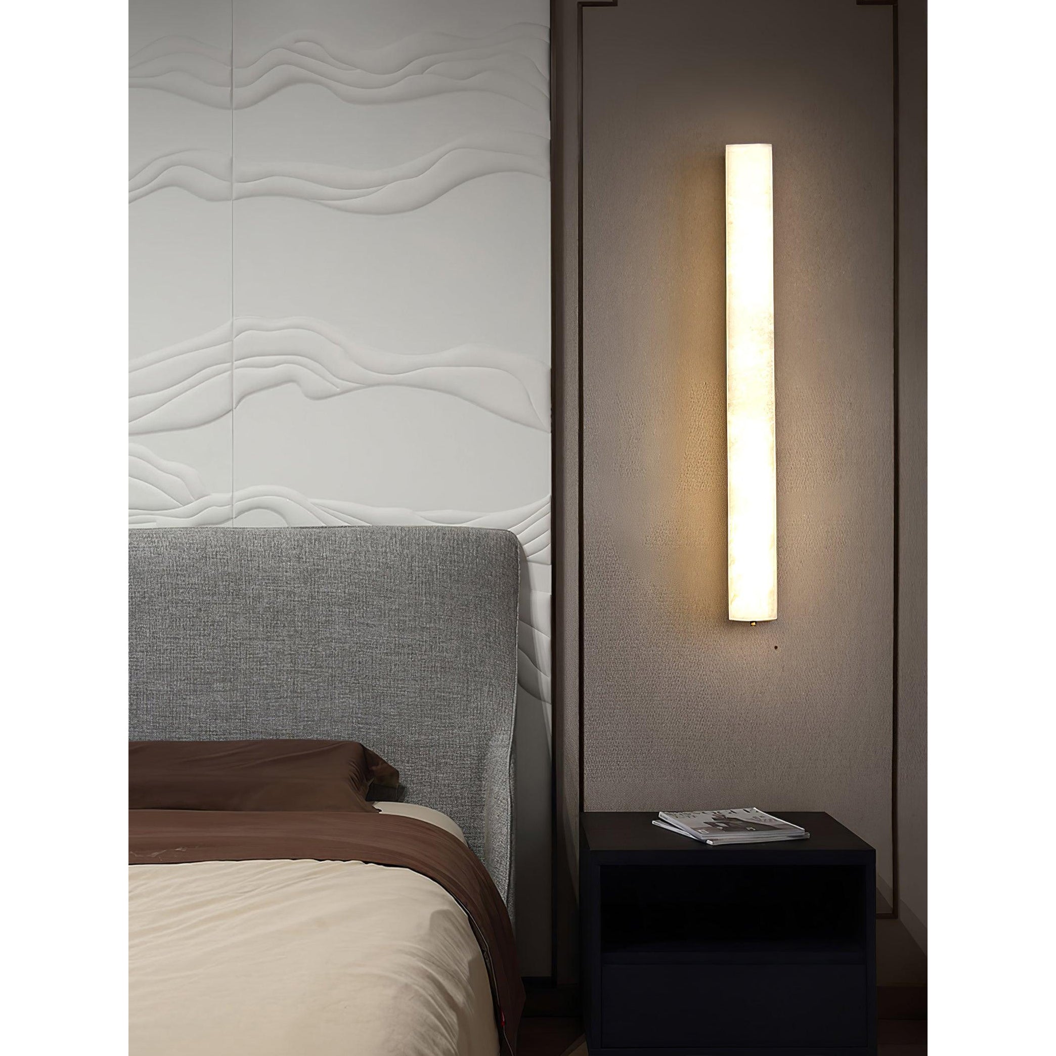 Quill Brass Alabaster Wall Lamp