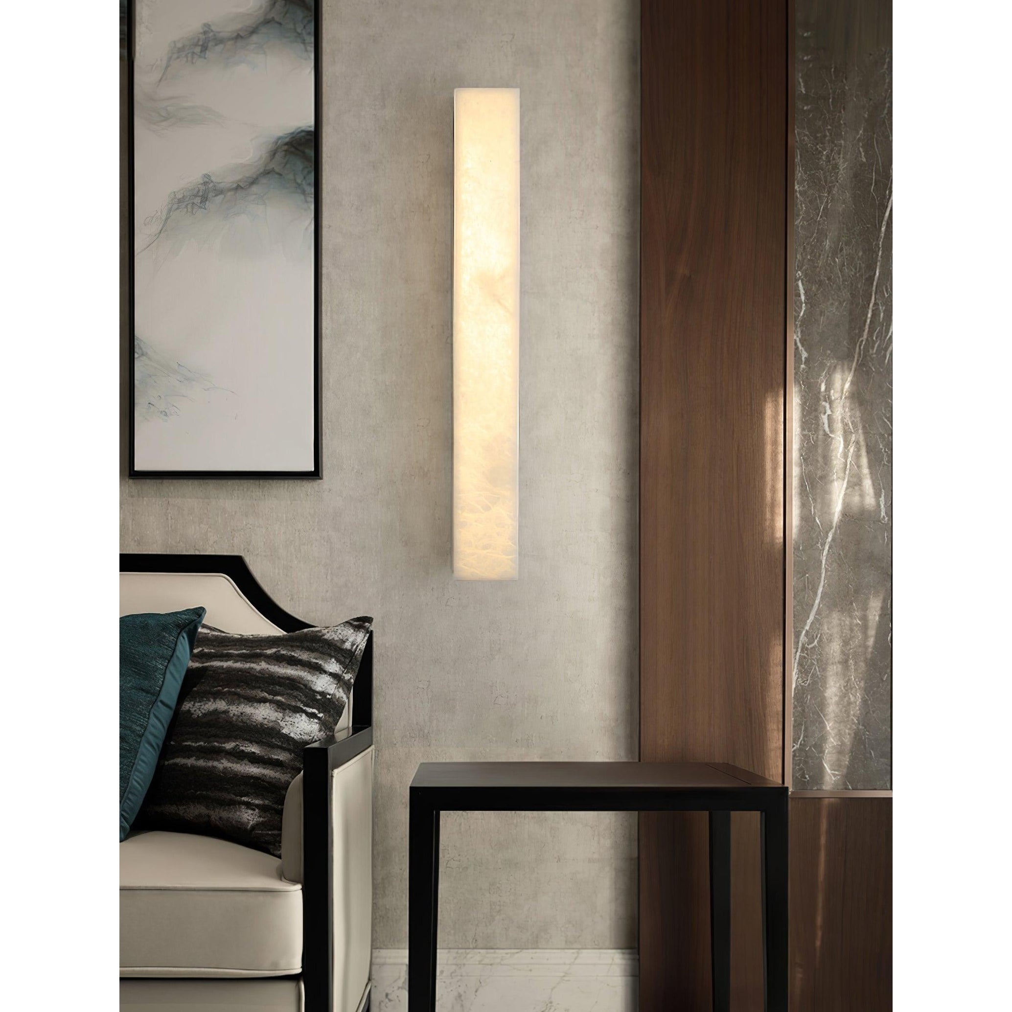 Quill Brass Alabaster Wall Lamp