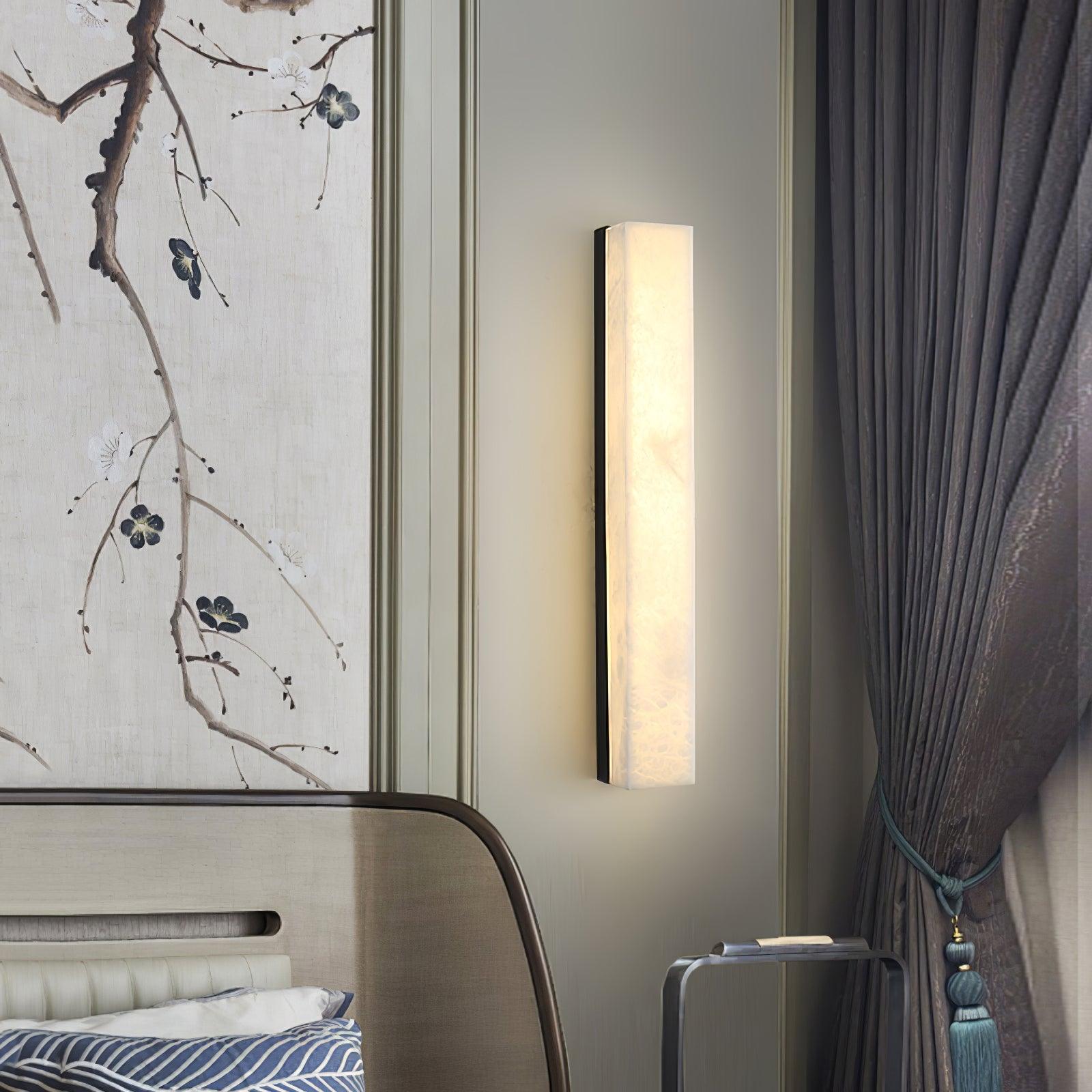 Quill Brass Alabaster Wall Lamp