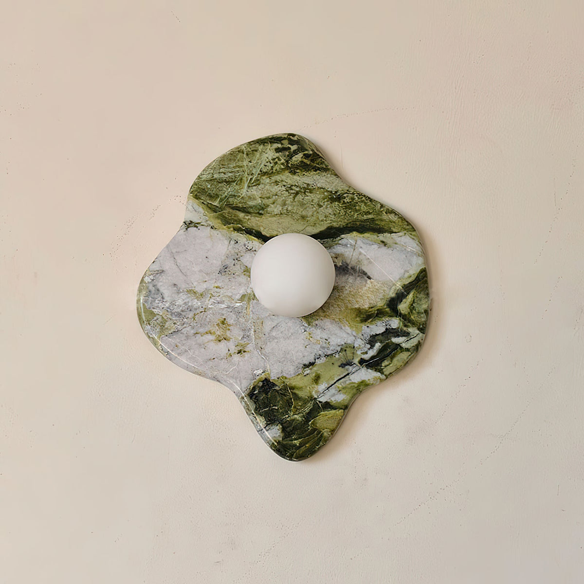 Cakebum Green Marble Organic Wall Lamp