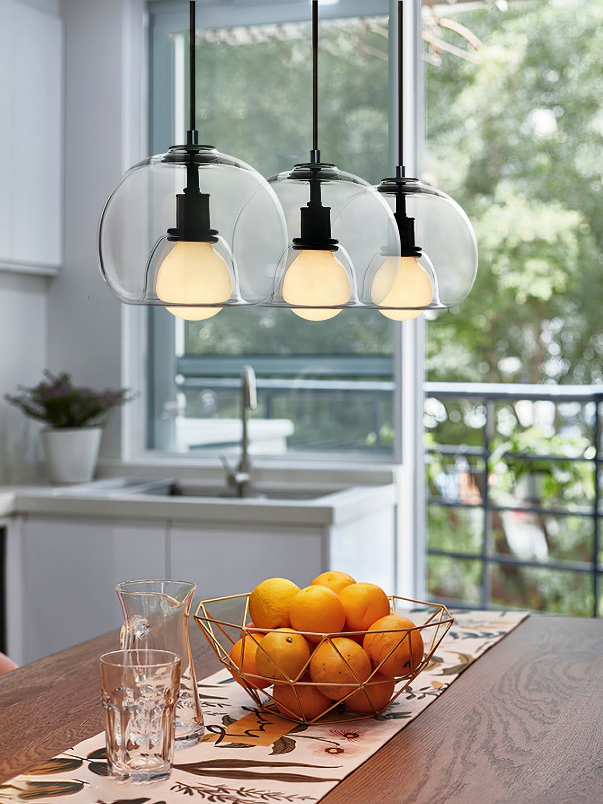 Eamver Glass Contemporary Pendant Light