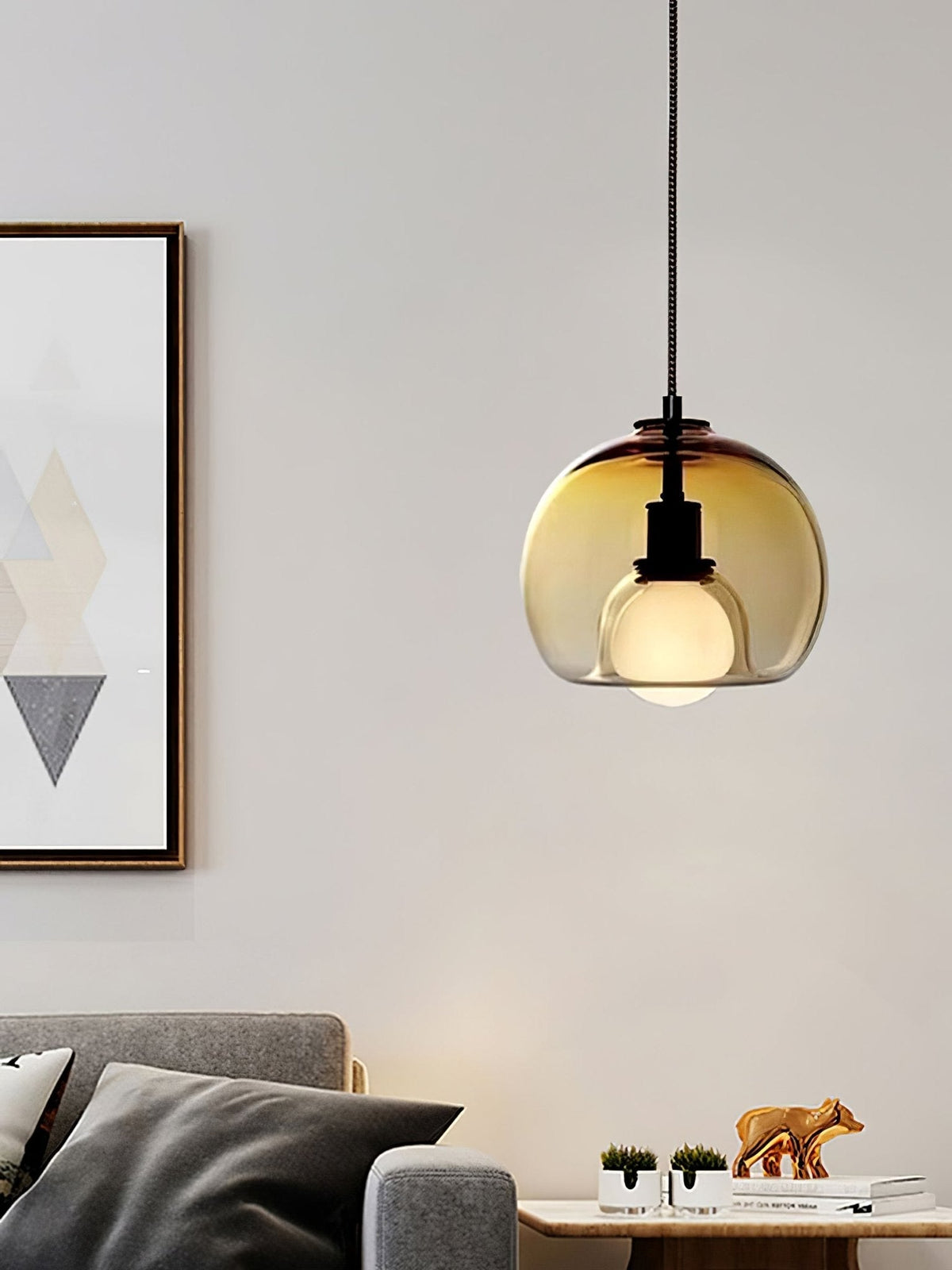 Eamver Glass Contemporary Pendant Light
