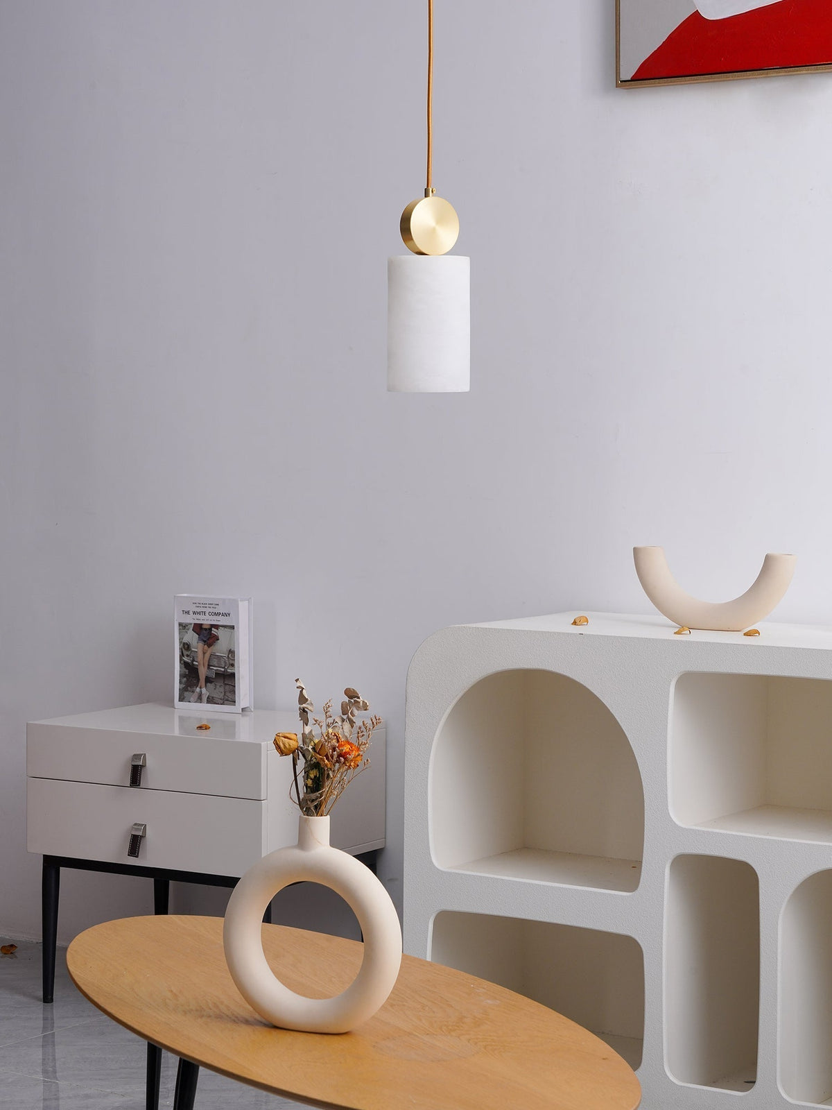 Salen Pendant Light Alabaster & Brass
