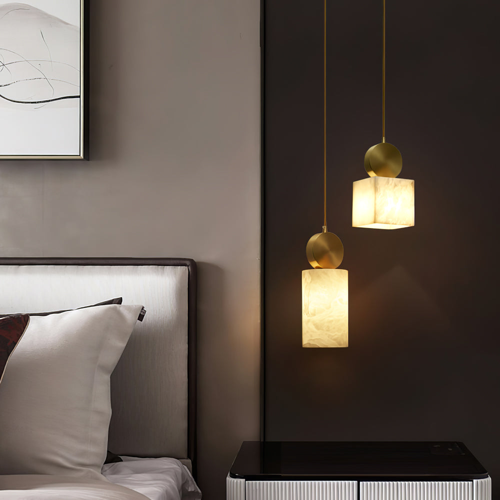 Salen Pendant Light Alabaster & Brass
