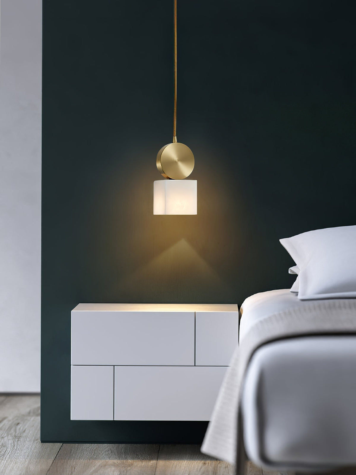 Salen Pendant Light Alabaster & Brass
