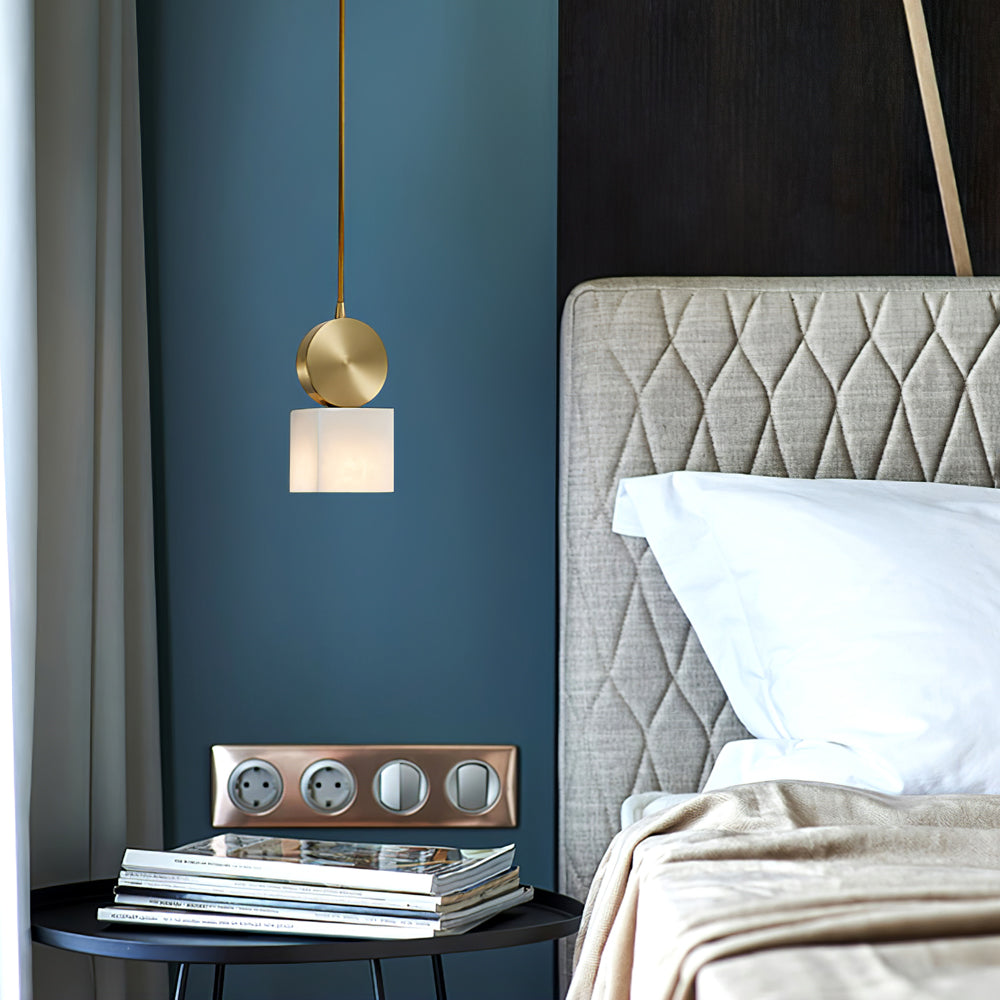 Salen Pendant Light Alabaster & Brass