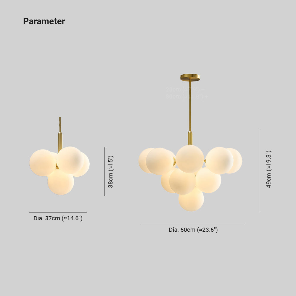 Reporad Nordic LED Chandelier Metal Glass Living Room/Bedroom