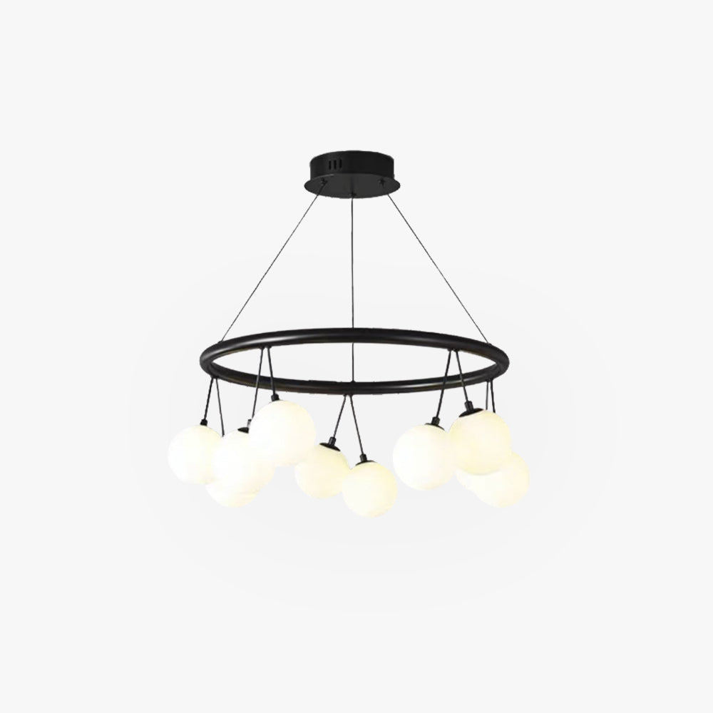 Damokuk Nordic LED Chandelier Black Metal/Glass Dining/Living Room/Bedroom