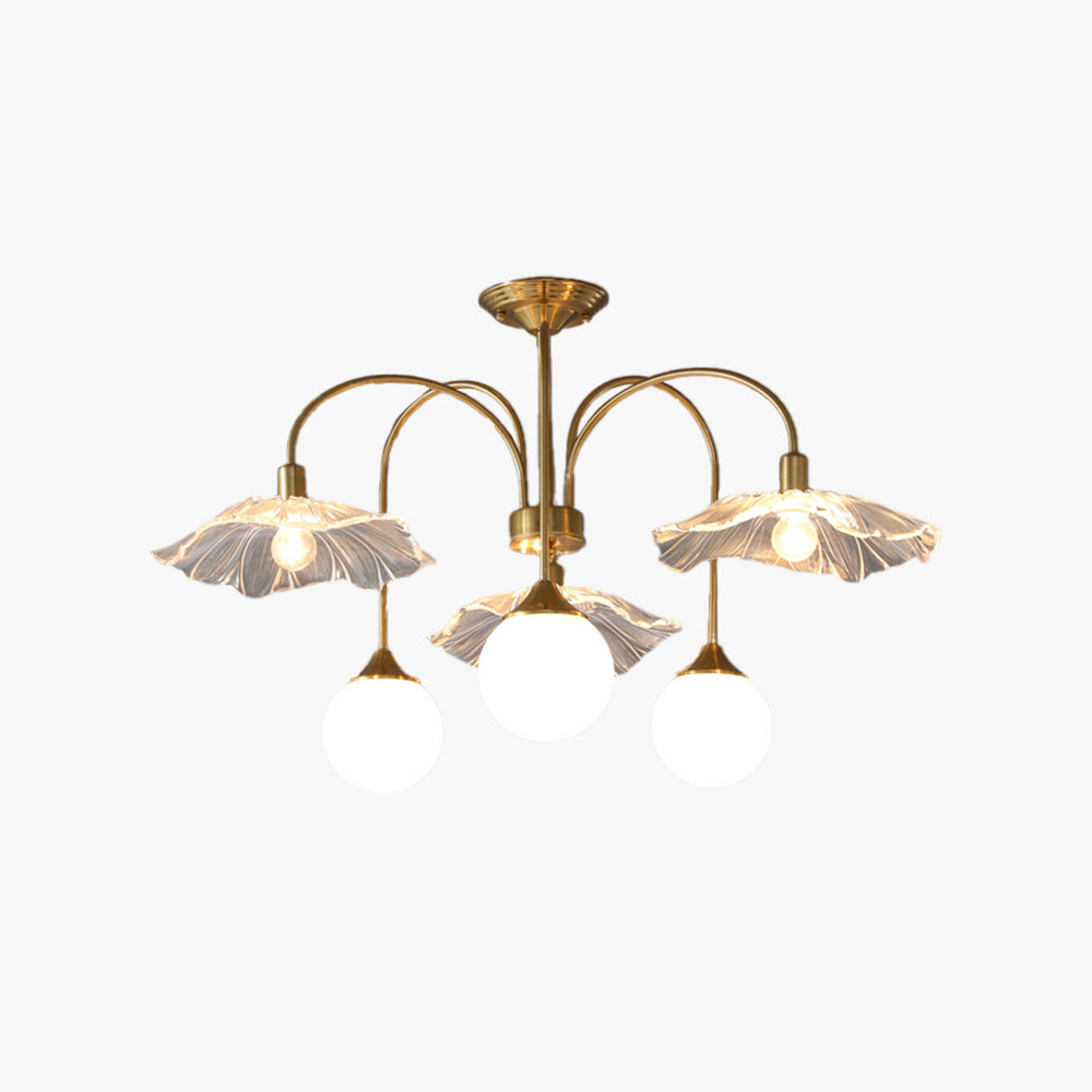 Lomokun Nordic LED Chandelier Gold Glass Living/Dining Room/Bedroom