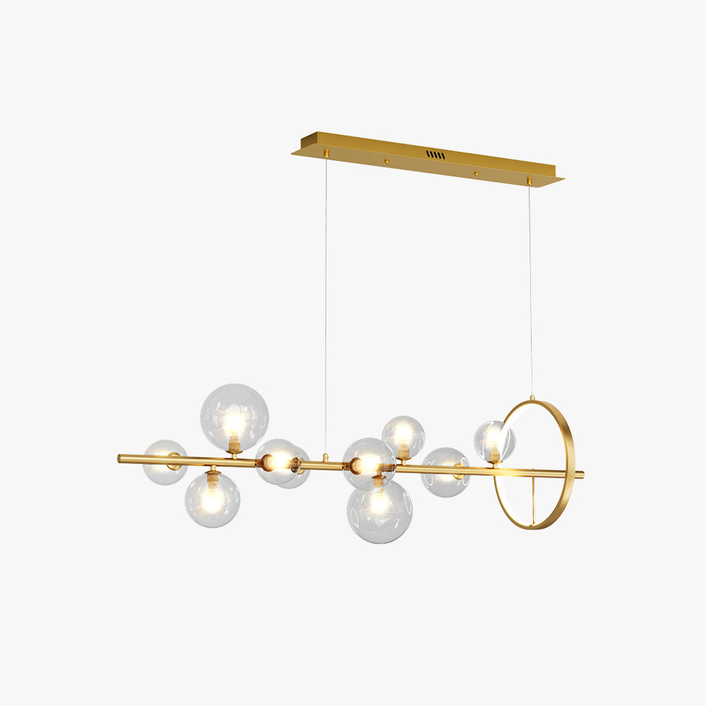 Lasogul Modern LED Chandelier Gold Glass Living/Dining Room
