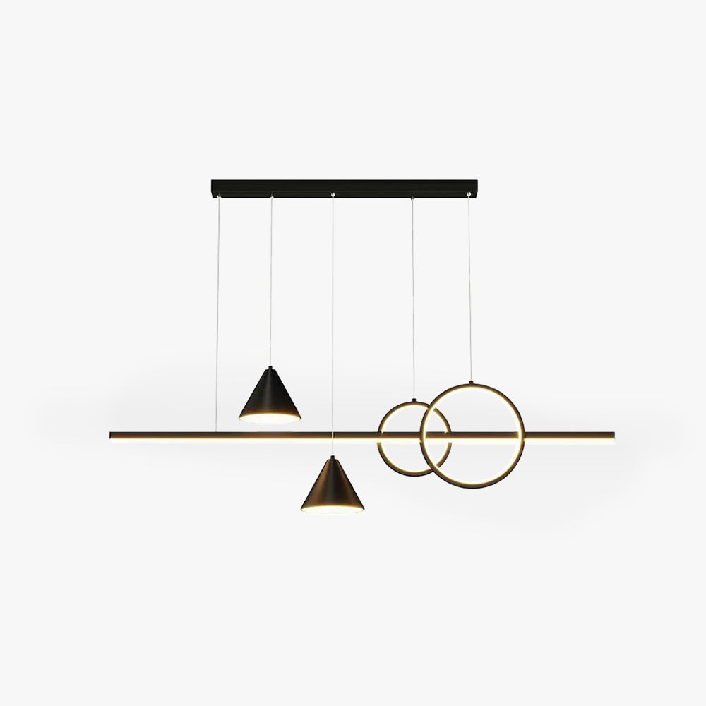 Ropodin Contemporary Geometric Style Linear Metal Pendant Light White/Black