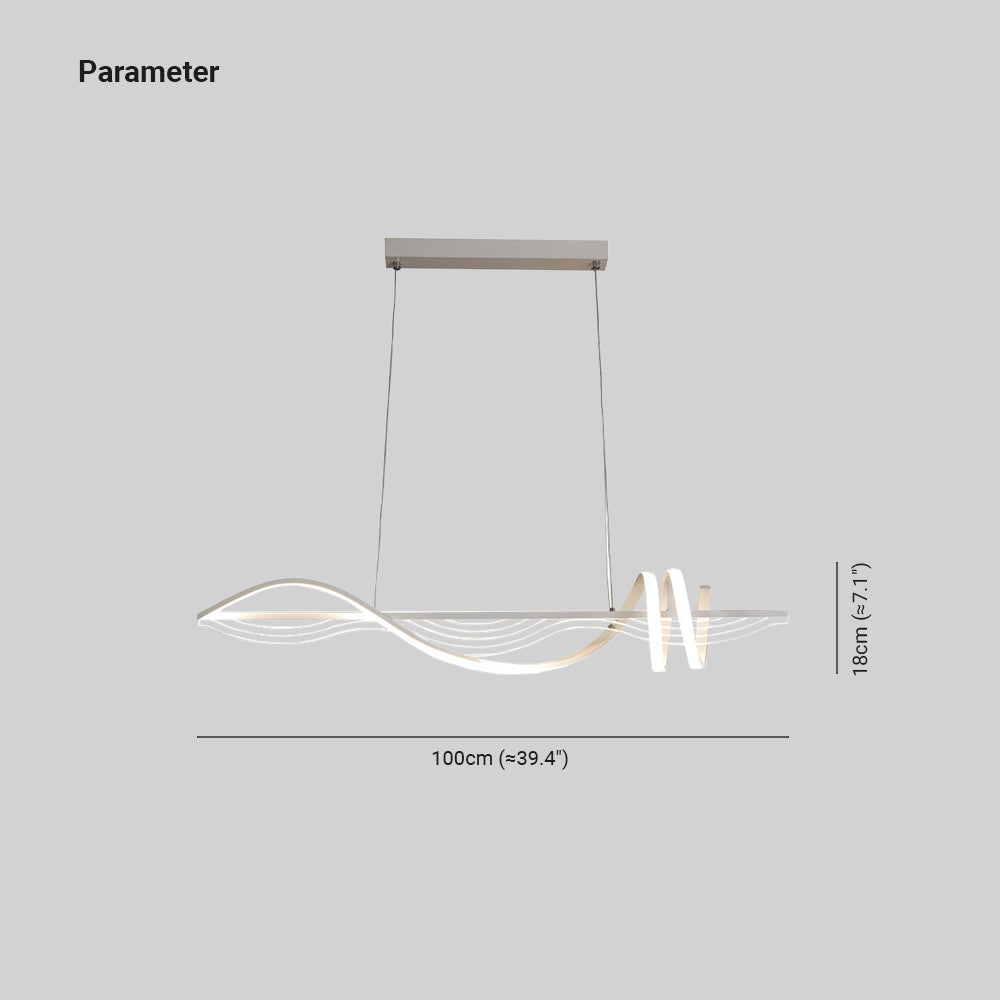 Zekapum Contemporary Style Linear Metal Pendant Light White/Black
