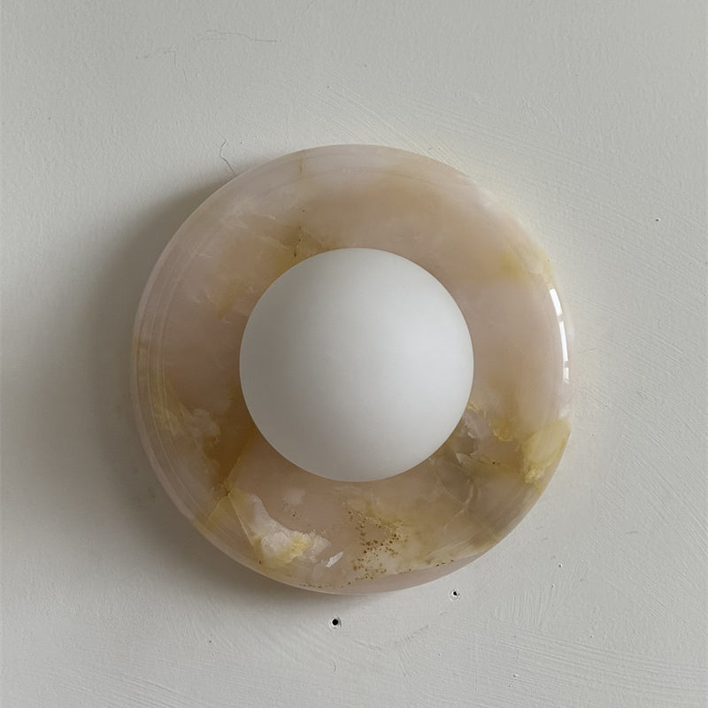 Luminenne Pink Onyx Wall Sconce