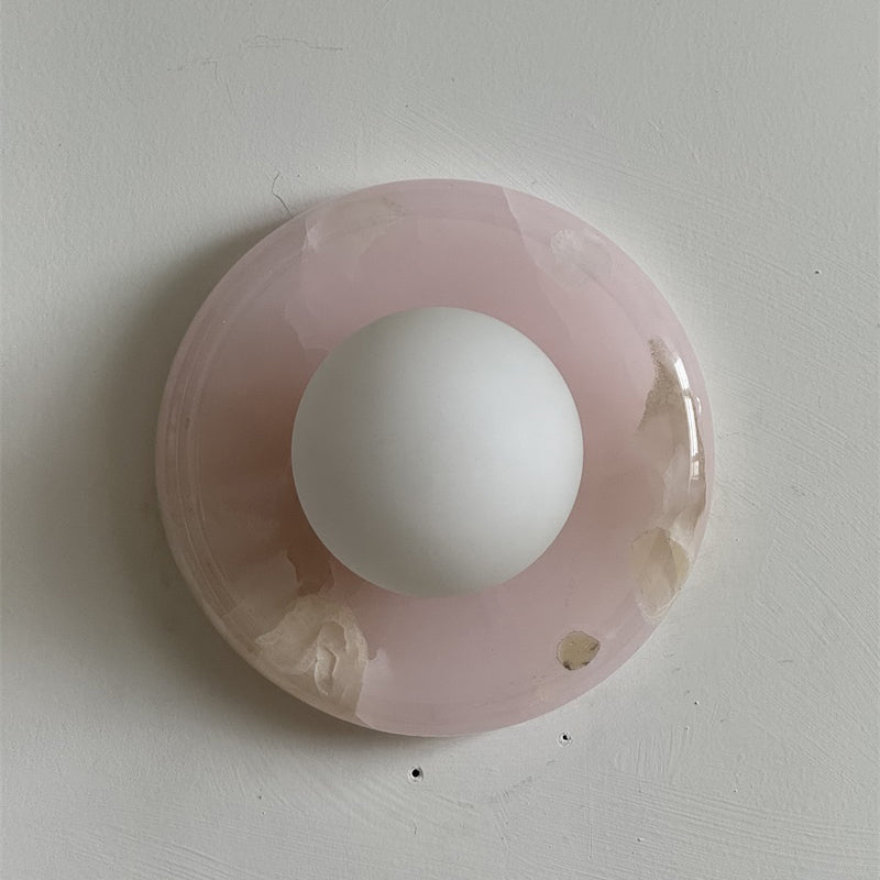 Luminenne Pink Onyx Wall Sconce