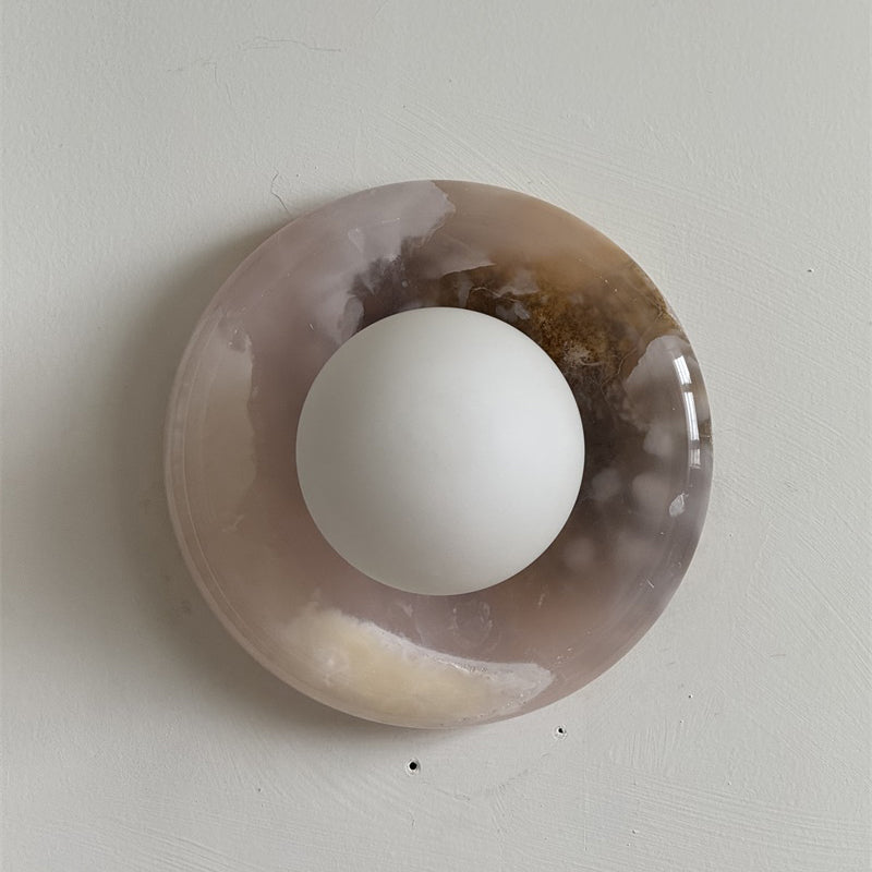 Luminenne Pink Onyx Wall Sconce