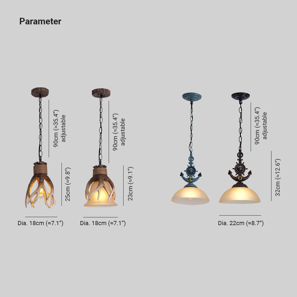 Gomoteme LED Pendant Light Black Glass Bar/Dining Room/Living Room