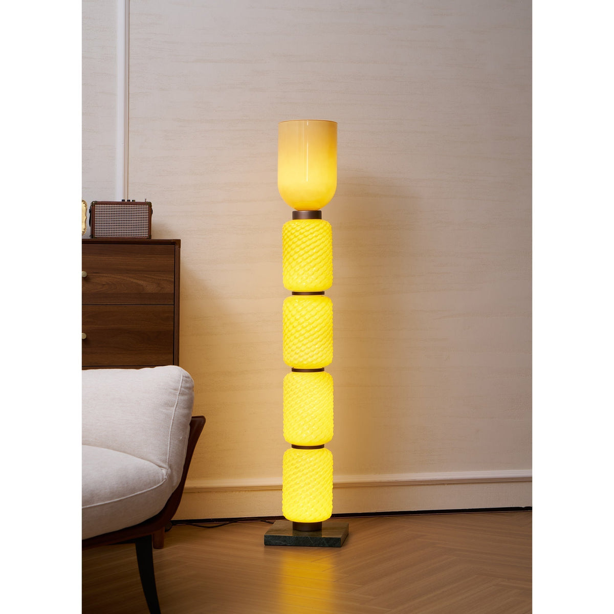 Petaella Contemporary Marble Floor Lamp