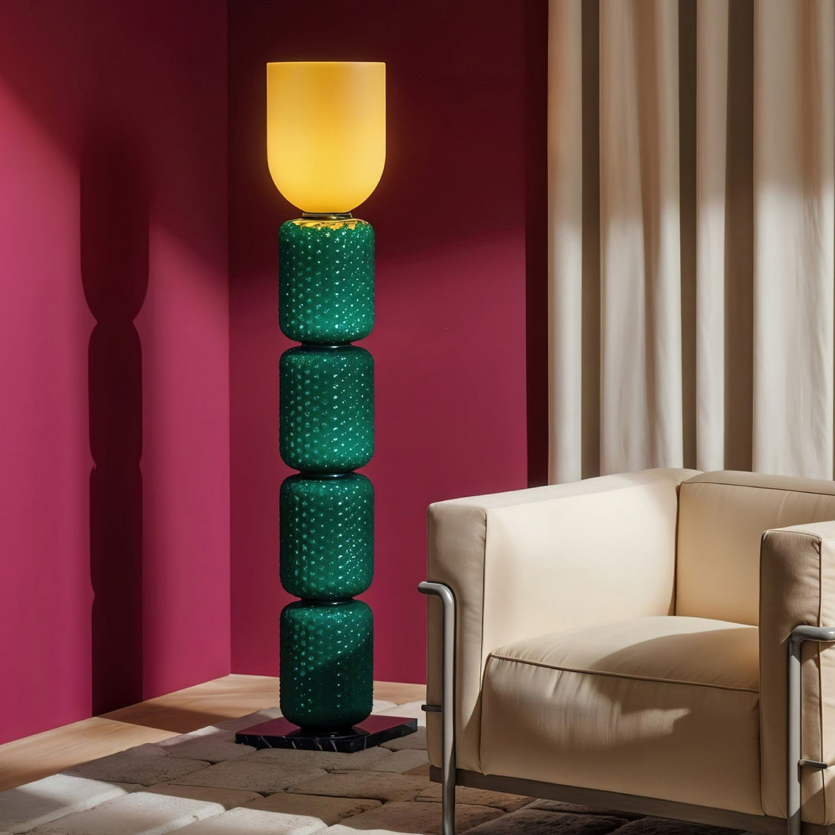Petaella Contemporary Marble Floor Lamp