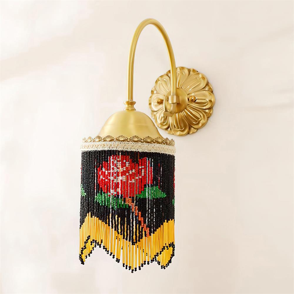 Teriorine Flamenco Vintage Beaded Wall Lamp