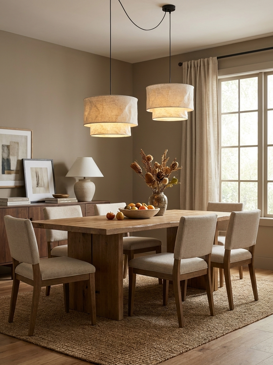 Merrinford Linen Drum Pendant Lamp