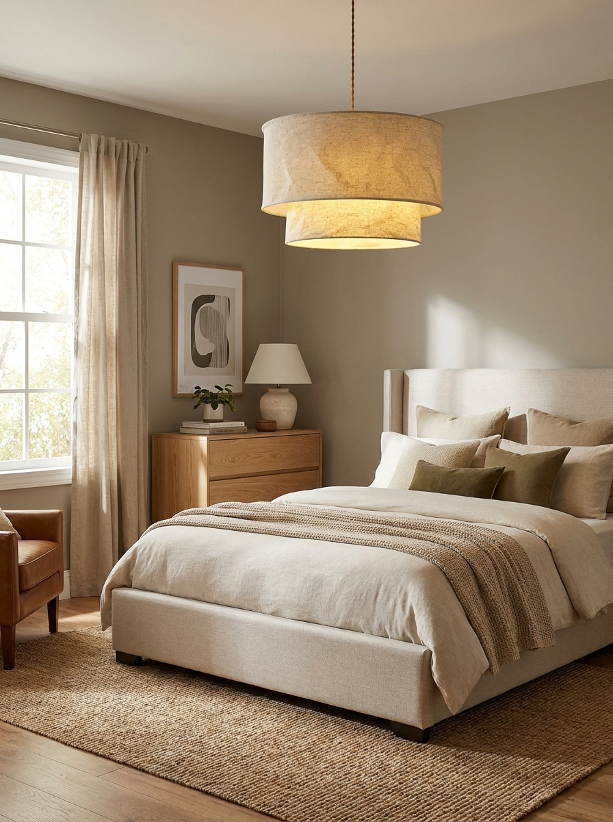 Merrinford Linen Drum Pendant Lamp