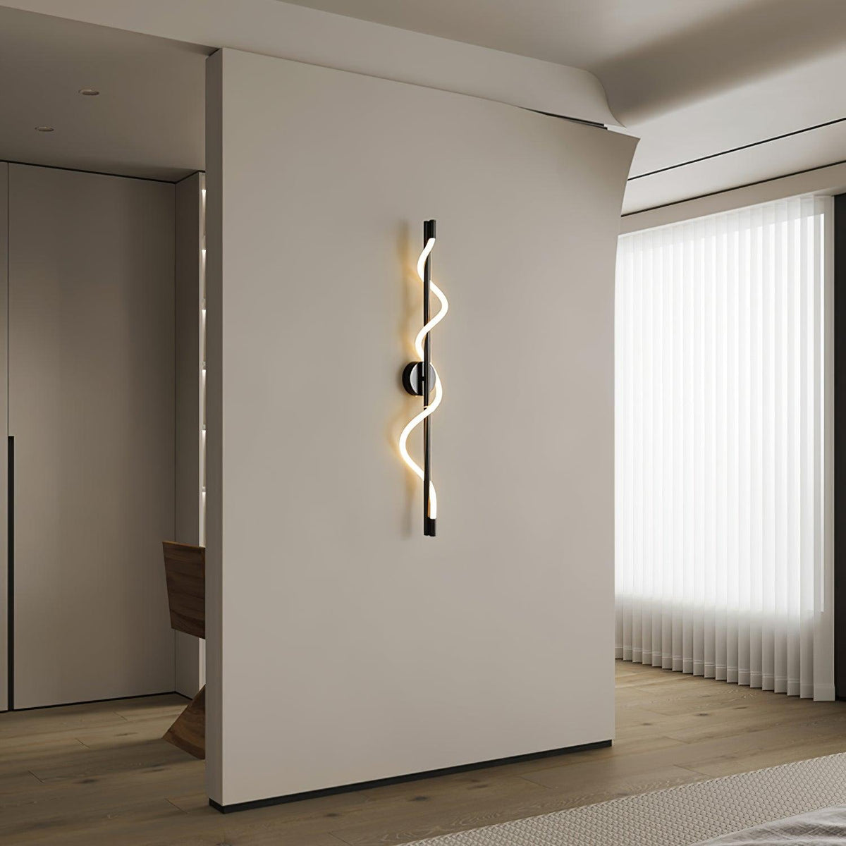 Nivelo Sculptural Brass Silicone Wall Lamp
