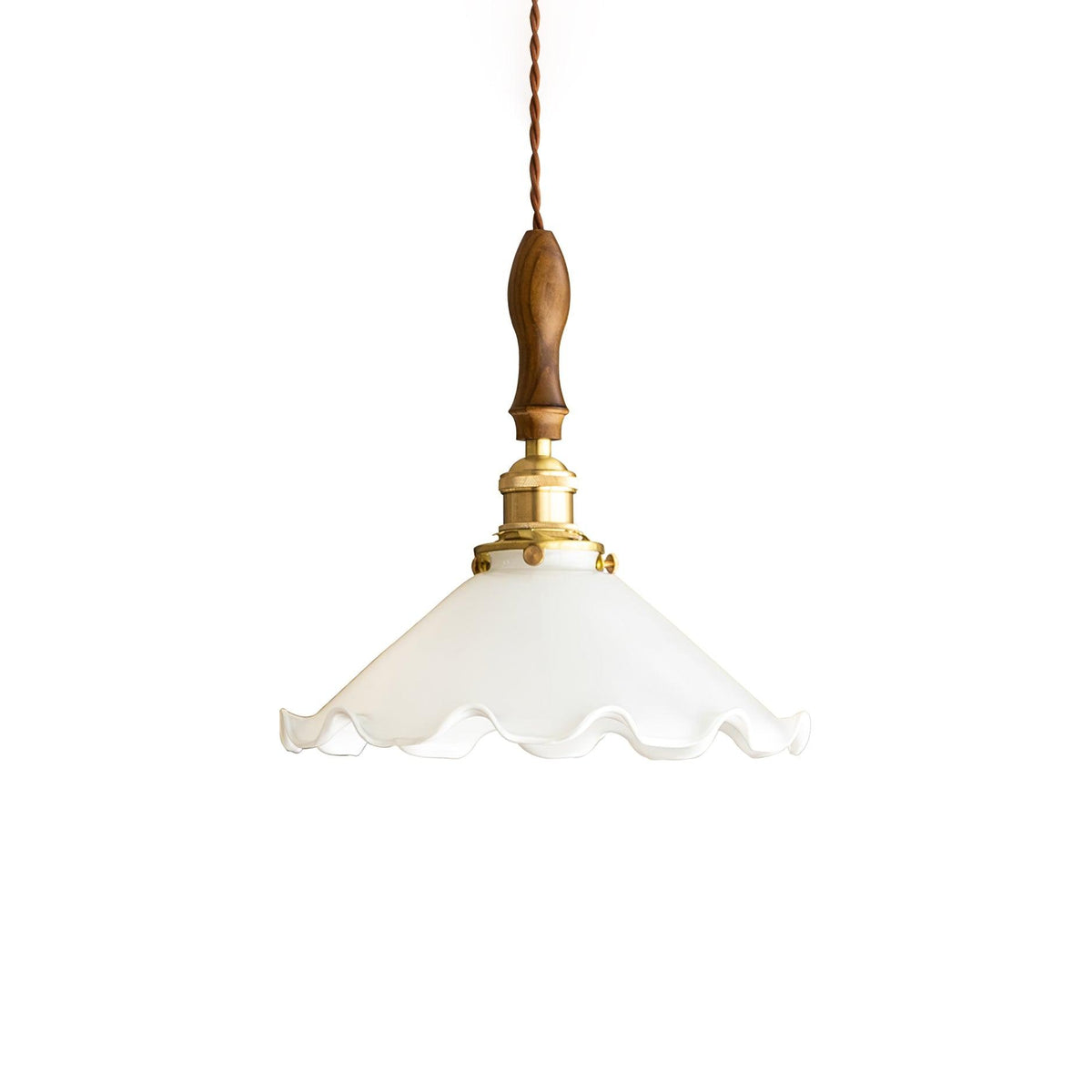 Questa Pendant Lamp Glass Wavy Shade Vintage Living Room