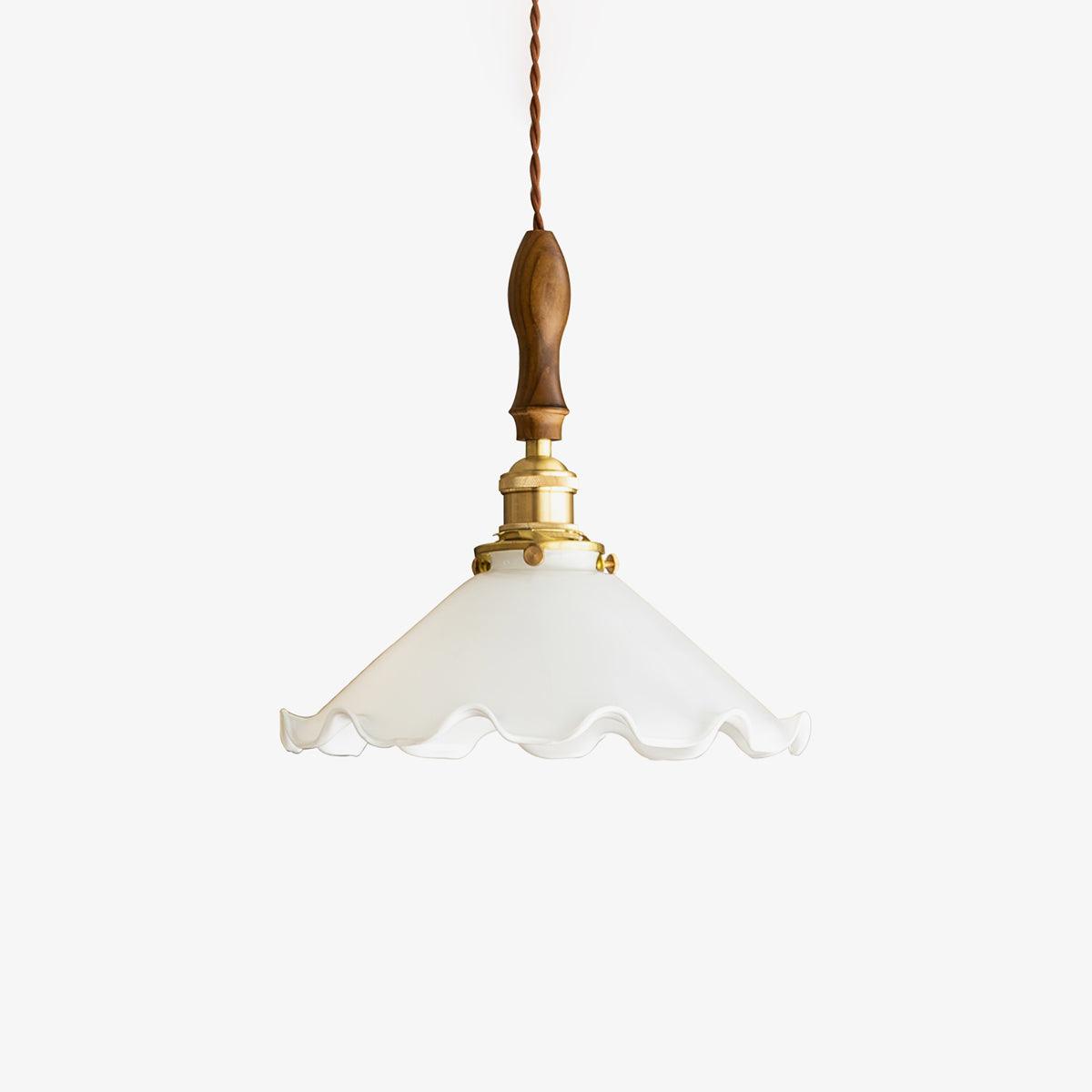 Questa Pendant Lamp Glass Wavy Shade Vintage Living Room