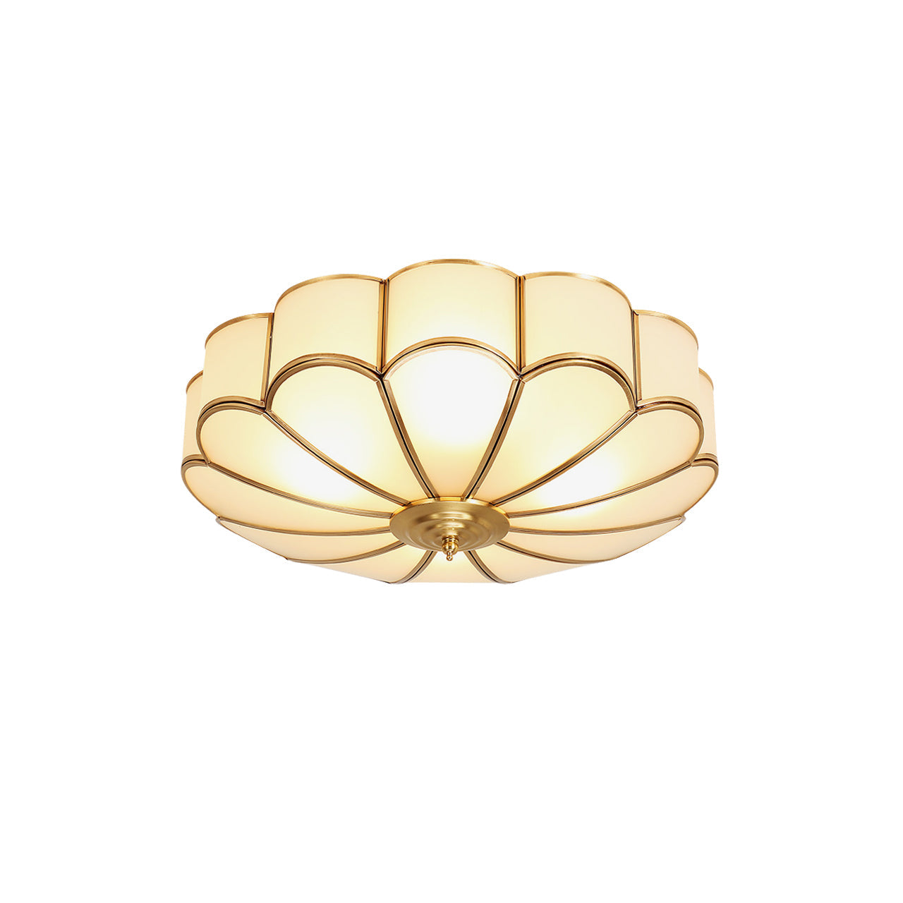 Viraean Flower Shape Brass Glass Ceiling Lamp